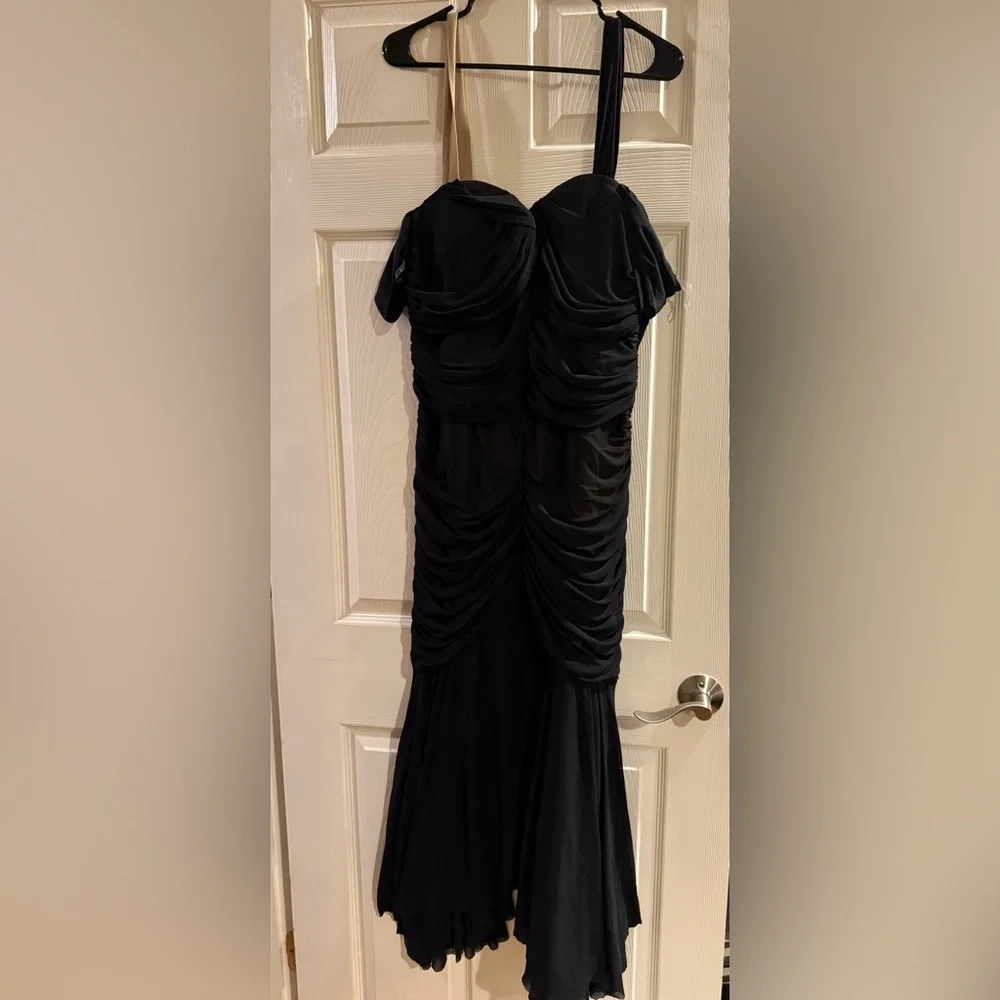 NWT Elegant Ruched Illusion Dress with Beading Size XL - Picture 3 of 9